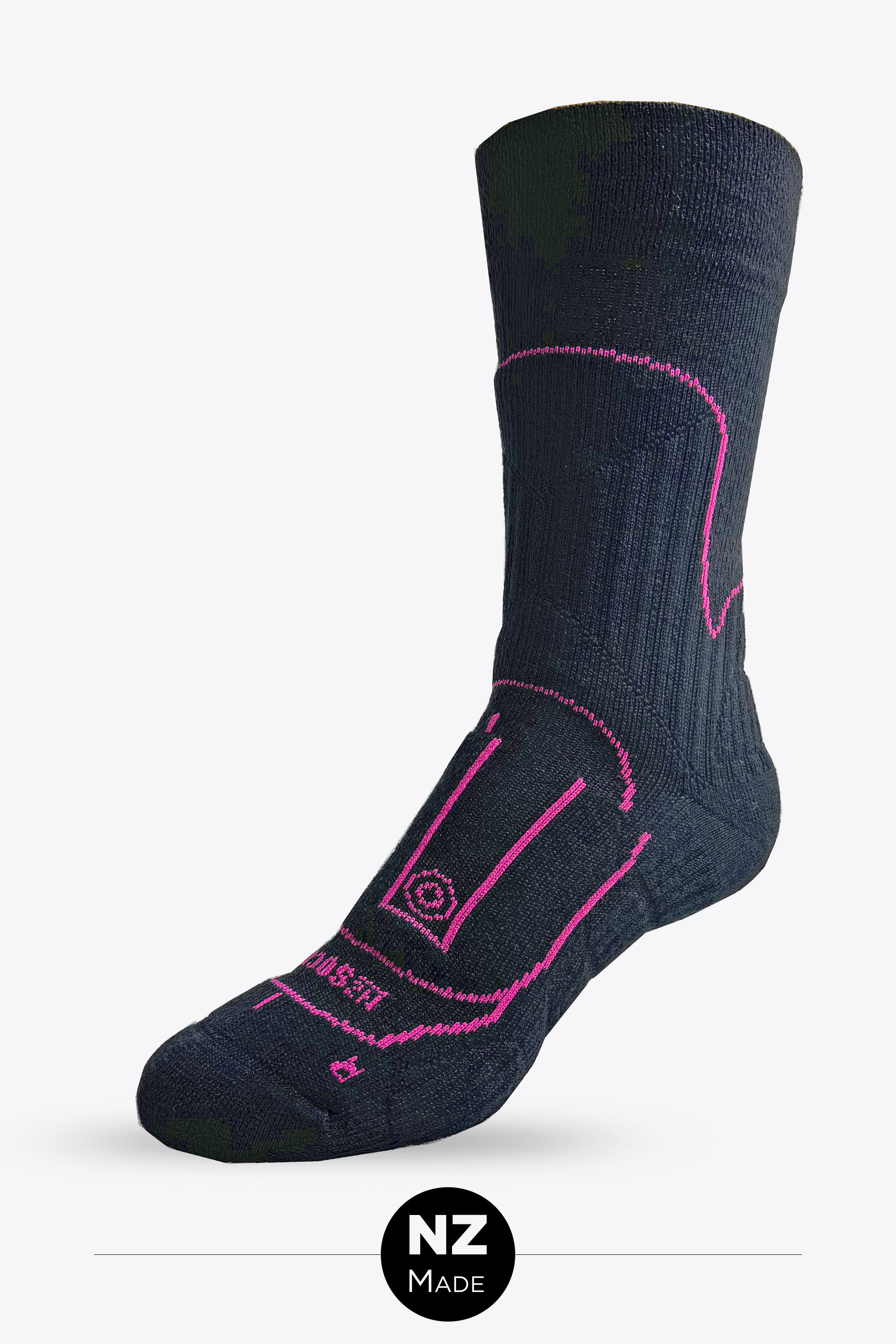 Nuyarn Performance Crew - black/pink